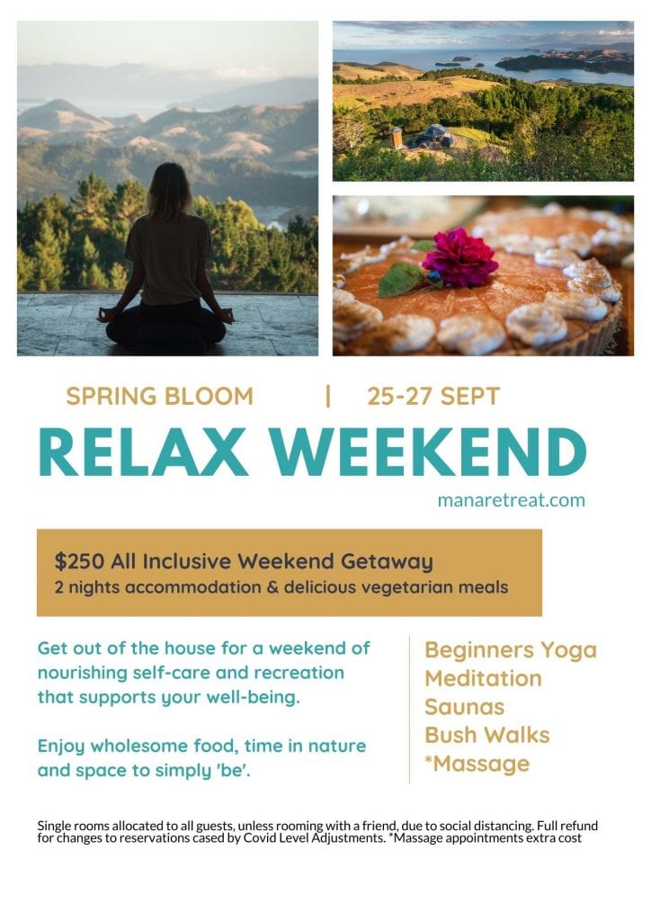 Informational flier for Spring Bloom Relax Weekend