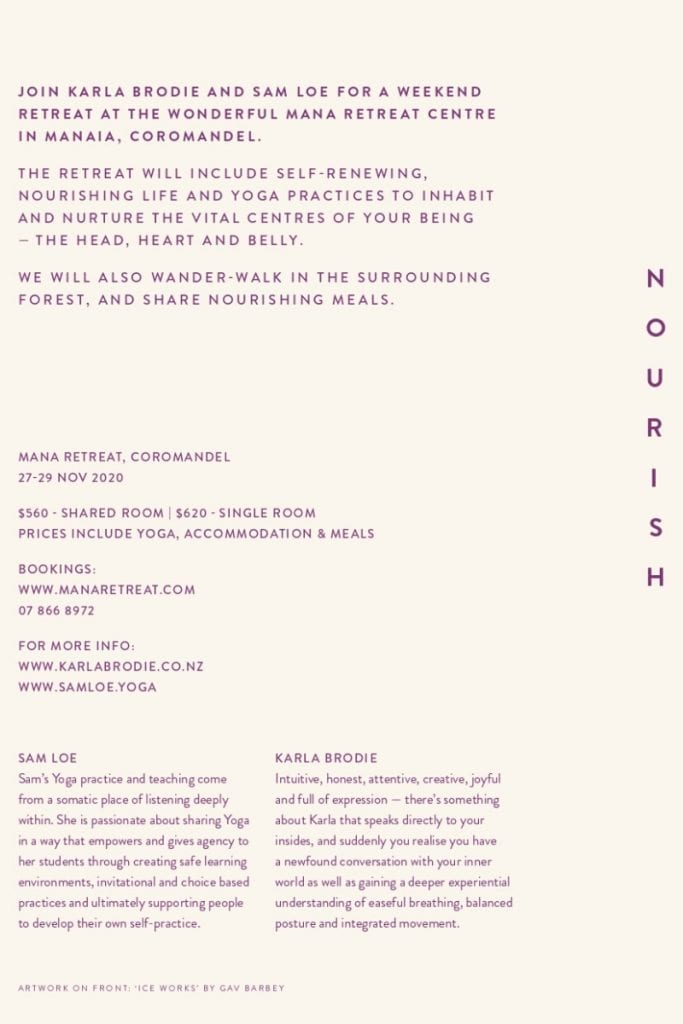 Flyer for Nourish Retreat 